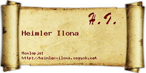 Heimler Ilona névjegykártya